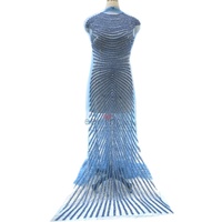 WDP-083 Haute Couture prêt à l'emploi panneau dentelle tissu avant et arrière garnitures avec pierres strass Applique