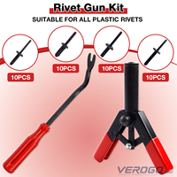 VEROGO 42 Pcs Set Alat Rivet Plastik dengan Rivet dan Alat Pelepas untuk Pengikat Trim Panel Pintu Mobil