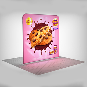 Stand Pop-up <span class=keywords><strong>en</strong></span> Aluminium Rétroéclairé LED de 8 pieds pour Salons Professionnels Eastern Signs avec Fond Droit – Affichage Pop-up POP - Product Image 1