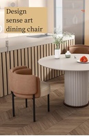 Chaise de salle à manger italienne en tissu de luxe léger boutique de thé au lait café chaise de réception réunion invités discuter chaise de loisirs