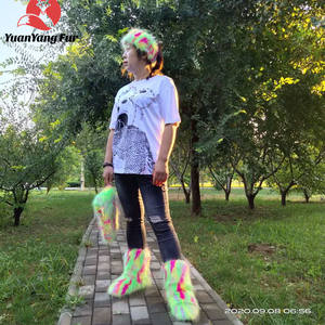 <span class=keywords><strong>Botas</strong></span> de nieve de piel de zorro de imitación para niños, cubiertas de zapatos para niños y niñas, pañuelos de <span class=keywords><strong>pelo</strong></span> para sombreros y bolsos - Product Image 5