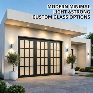 Porte de garage en aluminium et verre à vue complète, insonorisée, à fonctionnement fluide et durable, finition moderne, 8x8, pour villa de luxe - Vente chaude en gros - Product Image 3