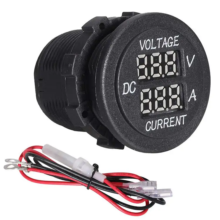 Stok mevcut çift DC 12V voltmetre gerilim metre göstergesi ampermetre ile tekne araba için