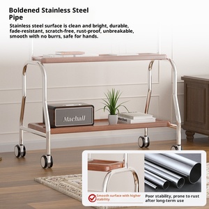 Supporto <span class=keywords><strong>TV</strong></span> <span class=keywords><strong>Mobile</strong></span> Universale con Ruote e Ripiano in Legno per Soggiorno, Camera da Letto, Ufficio e Sala Conferenze - Product Image 3