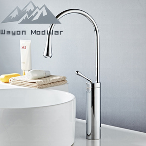 Robinet <span class=keywords><strong>de</strong></span> lavabo sur pied Wayon en or brossé <span class=keywords><strong>de</strong></span> luxe, <span class=keywords><strong>col</strong></span> <span class=keywords><strong>de</strong></span> <span class=keywords><strong>cygne</strong></span> haut, mitigeur <span class=keywords><strong>de</strong></span> salle <span class=keywords><strong>de</strong></span> bain - Product Image 6