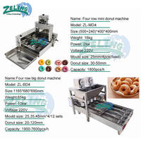Máquina Automática para Hacer Donuts, 4 Filas, Mini Máquina Eléctrica para Freír Donuts, 1800 Piezas/h, Máquina para Hacer Mini Donuts de Alta Velocidad para Panadería y Pastelería