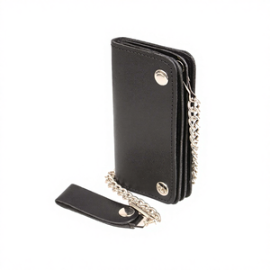 Cartera de cuero genuino para hombre, hecha a mano, estilo motero, vintage, larga, para motocicleta - Product Image 4