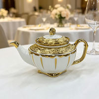 Plat de service en céramique Fleur de Lotus pour fruits de mer, motif floral en relief, bord doré électrolytique, passe au lave-vaisselle, plat de luxe pour poisson
