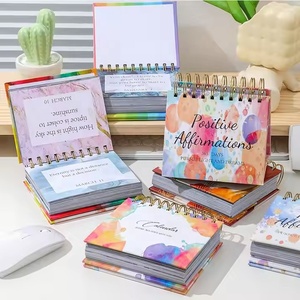 Custom Printed Table Calendar Standing Flip Design Day Spiral Coil Binding Desk Calendar 2025 with Logo Table Wall Calendar