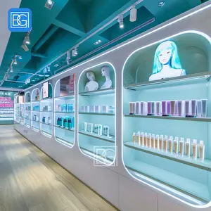 化妆品展示架现代香水店展示假发店装饰设计美容用品店固定装置