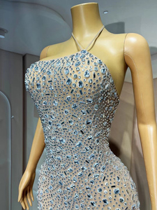 노반스 Y4538 도매 의류 럭셔리 신상품 프로모션 드레스 2024 우아한 크리스탈 장식 클럽 섹시 나이트 드레스 여성용 - Product Image 5