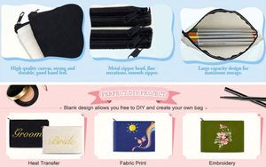 Sac de maquillage en toile de coton réutilisable, personnalisé avec logo imprimé, éco-responsable, vierge, pour femmes, vente en gros - Product Image 4
