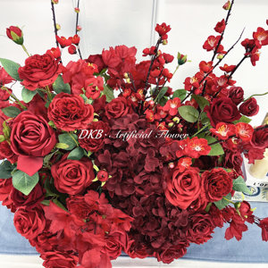 Décoration et fournitures de mariage populaires Décoration de fleurs de mariage 60cm Chemin de table en soie Pièce maîtresse - Product Image 5