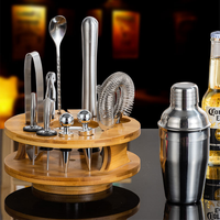 Ensemble de shaker à cocktails avec support, ensemble de shaker à cocktails avec plateau, kit de préparation de cocktails, outils professionnels pour barman