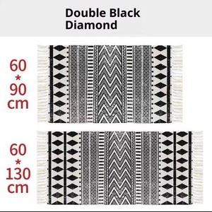 Tapis de sol tissé à la main avec pompons, pour chambre à coucher, lavable en machine, tapis simple - Product Image 4