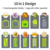 ANJUKE Tout En Un Lames Interchangeables Oignon Carotte Pomme De Terre Fruits Multifonctionnel Cuisine Manuel Hachoir À Légumes