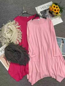 Vestido de satén con cuello redondo personalizado al por mayor, nuevo vestido informal elegante para mujer para primavera y otoño - Product Image 4