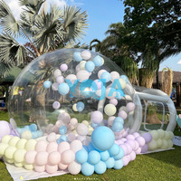 Dôme à bulles gonflable transparent avec tunnel, maison à bulles gonflable transparente pour fête d'anniversaire
