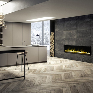 Feu à vapeur d'eau 3D <span class=keywords><strong>60</strong></span> pouces Noir Argent Cheminée électrique élégante Cheminée intelligente à vapeur d'eau Multicolore - Product Image 3