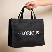 Sac de courses réutilisable écologique non tissé avec revêtement laminé pour les courses du marché, les sorties quotidiennes au magasin et les courses de courses.