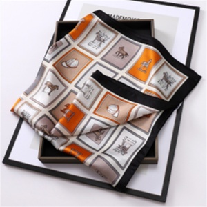 Wholesale Polyester <b>Square</b> <b>Scarves</b> New Floral Prints Customizable <b>Silk</b> <b>Scarf</b> - Product Image 2