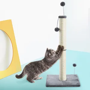 Venta al por mayor mejor gato gatitos-Rascador de Sisal para gatos, juguete para mascotas, poste de escalada, torre de juguete con bola, rascador de gato, muebles protectores