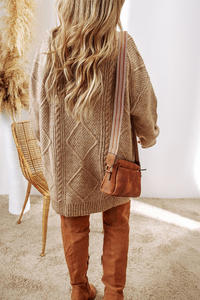 Shewin abito da donna in <span class=keywords><strong>maglia</strong></span> con stracotto ampio maglione a maniche lunghe con <span class=keywords><strong>spalle</strong></span> cadenti stile Casual - Product Image 3