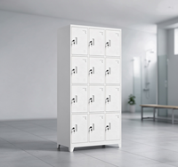Casier en acier à 12 portes, armoire de rangement métallique avec serrures individuelles, anti-corrosion, pour personnel d'usine, salle de sport, école