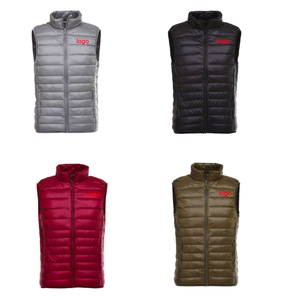 <span class=keywords><strong>Giacca</strong></span> con Logo personalizzato all'ingrosso piumino Casual leggero invernale caldo gilet nero in poliestere uomo <span class=keywords><strong>senza</strong></span> cappuccio gilet formale - Product Image 1