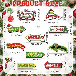 Set di 10 Decorazioni Natalizie da Giardino Grinchmas con Accessori Fotografici <span class=keywords><strong>per</strong></span> Feste di <span class=keywords><strong>Natale</strong></span> - Product Image 2