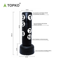 TOPKO Sac de boxe lourd Sac de kickboxing gonflable pour hommes femmes adolescents, équipement de boxe Kicking Stand Sac de sable