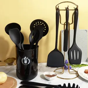 Amazon spatula soup ladle 15 pcs non-stick food grade silicone spatula high temperature resistant silicone kitchenware set