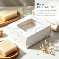 Boîte à savon personnalisée en papier blanc avec fenêtre, acceptant les commandes d'échantillons, boîte recyclable pour l'emballage de savon artisanal