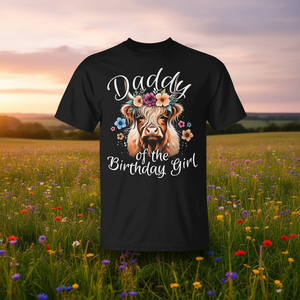 Camiseta Daddy Of The Birthday Girl Highland Cow - Product Image 3