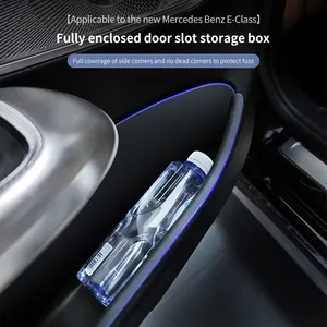 Door Side Storage Box 4PCS Full-Cover Front And Rear Door Tray Organizer For Mercedes-Benz E-Class W214 TPE Door Slot Tray Mats