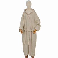 Peignoir de bain unisexe à capuche, très absorbant, pour hôtel et spa, usage quotidien, pour adultes, longueur mi-mollet, robe de chambre du matin