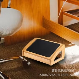 Repose-pieds en bois de forme trapézoïdale, autoportant, pour usage domestique et professionnel, avec pédale réglable - Product Image 4