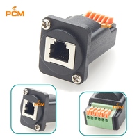 Adaptateur de montage encastré sur panneau TJ12, série D, prise 6P6C vers bornier 6 broches, pour armoire, châssis ou boîtier d'équipement solaire