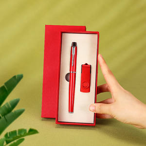 Роскошный <span class=keywords><strong>2</strong></span> в 1 Usb флэш-накопитель + металлическая ручка с прочной коробкой на заказ логотип рекламный бизнес корпоративный подарочный набор стационарный подарочный набор - Product Image 3