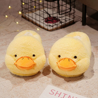 Nouvelle Arrivée - Chaussons en Peluche Personnalisables Mignons (Canard, Lion, Requin) pour Intérieur/Extérieur - Chauds et Confortables pour l'Hiver - Antidérapants pour Femmes, Hommes et Enfants