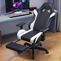 Chaise de jeu confortable pour adultes, style course, pivotante à 360°, chaise d'ordinateur avec siège en éponge haute densité, idéale pour le gaming, le travail et la sieste