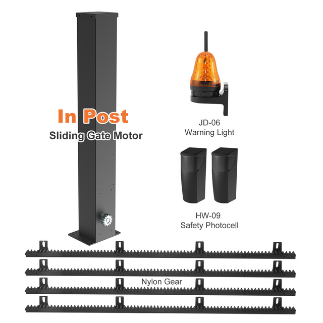 Modern Villa Post Sliding Gate Motor System with Motor Rack Remote Control and Programming Guide