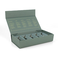 Boîte cadeau rigide pliable magnétique vert clair personnalisée avec insert en papier, design pliable pour l'emballage de bouteilles en verre