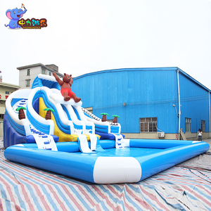 Tùy chỉnh gấu chủ đề lớn <span class=keywords><strong>Inflatable</strong></span> trượt <span class=keywords><strong>Inflatable</strong></span> công viên nước <span class=keywords><strong>Inflatable</strong></span> trượt nước với hồ bơi - Product Image 1