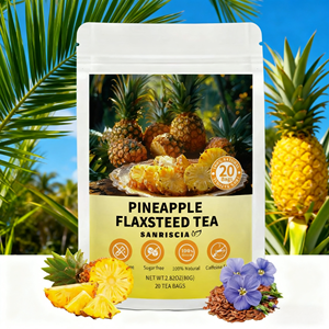 Té de Infusión Orgánica de Piña <span class=keywords><strong>y</strong></span> Linaza - Vegano Sin Aditivos Adelgazante 20 Bolsitas de Té Empaque de Regalo para Bienestar Diario Venta al por Mayor - Product Image 1