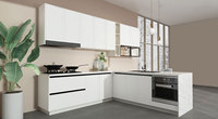 Petite unité personnalisée contemporaine PVC blanc brillant porte petites armoires de cuisine