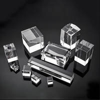 Cube de cristal de quartz transparent haute transparence LARISSA K9, vierge pour gravure interne, impression, consommable, présentoir à bijoux, décoratif