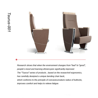 Chaise d'auditorium en aluminium personnalisée avec tablette d'écriture pour école, conférence, salon – Siège de théâtre rembourré en tissu – Vente en gros