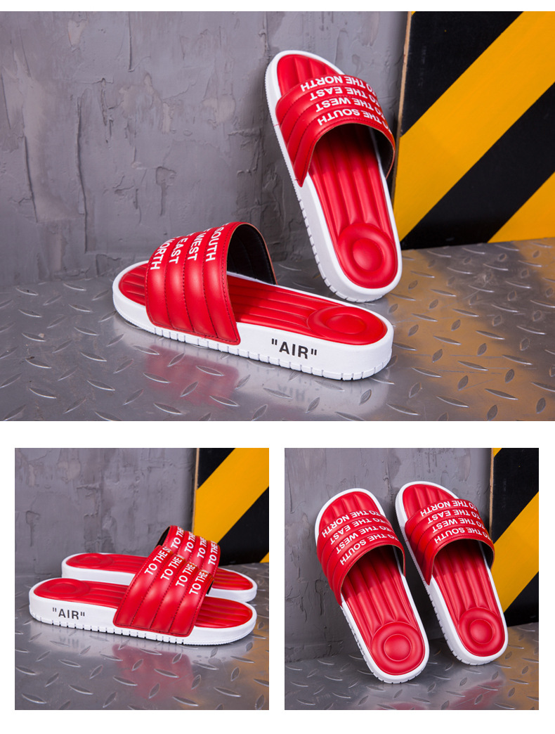 New Design Men Sandals Outdoor Leather Air Cushion Slippers PVC Non-slip Home Slippers