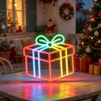 Lumière néon décorative LED 3D colorée à suspendre et à poser, motifs Cerf de Noël, Père Noël, Bonhomme de neige, Sapin de Noël, Chaussettes, pour créer une ambiance festive